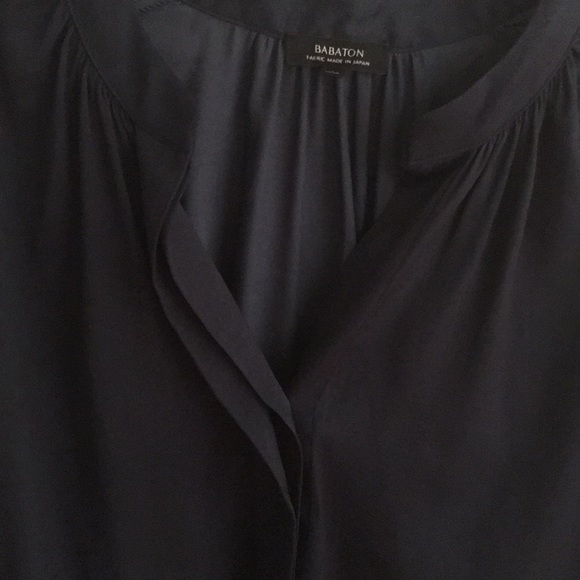 Aritzia Babaton midnight blue silky blouse S - Picture 5 of 6